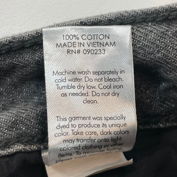 PacSun Jeans High Rise Straight Black Two-Toned Raw Hem Button Fly 23 - Picture 6 of 7